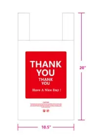 T-SHIRT CARRY OUT BAGS MED 10.5"×6"×20" 