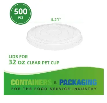[XH-PCFL107] 32oz Clear Lids