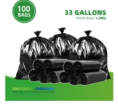 Black Linen Bag  33 GALLONS