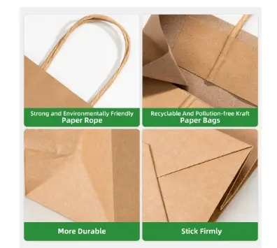 Kraft handle Bag Brown (12*9*15)