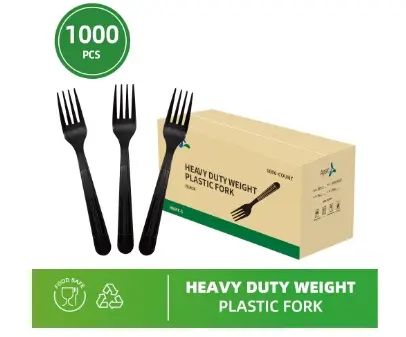 HEAVY WEIGHT WRAPPED PLASTIC FORK Black