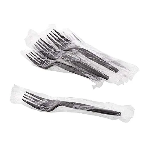 HEAVY WEIGHT WRAPPED PLASTIC FORK Black