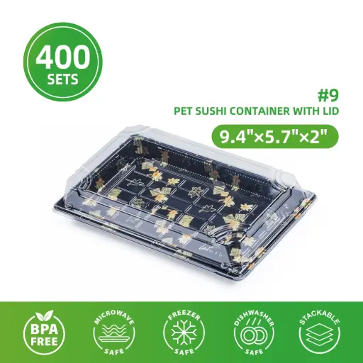 #9 Pet Sushi  Container w/ Lid 9.4"×5.7"×2"