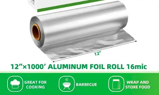 ALUMINUM FOIL ROLL 16mic(12” x 1000’)